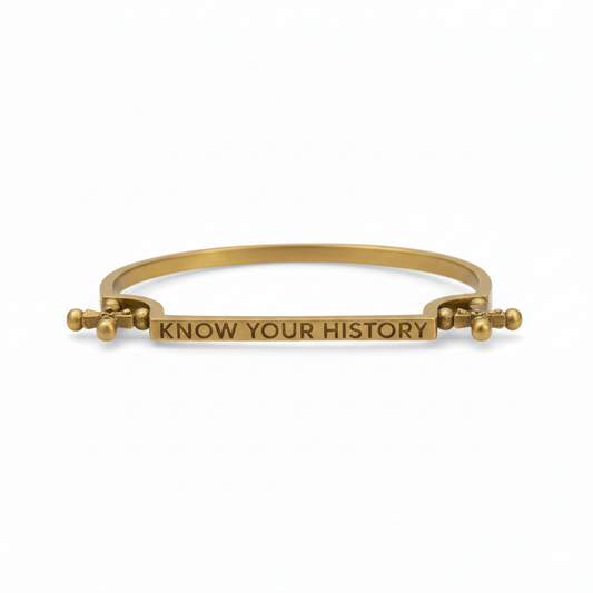 Know Your History Bracelet in Brass