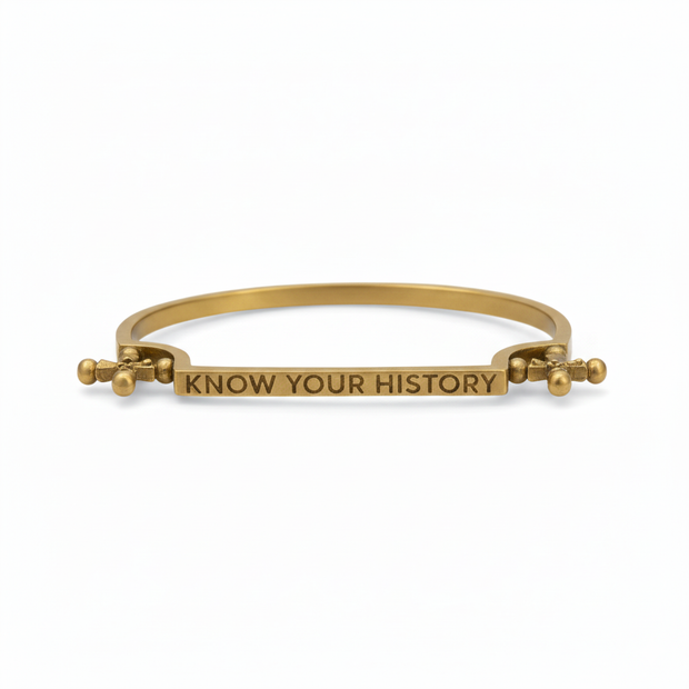 Know Your History Bracelet in Brass