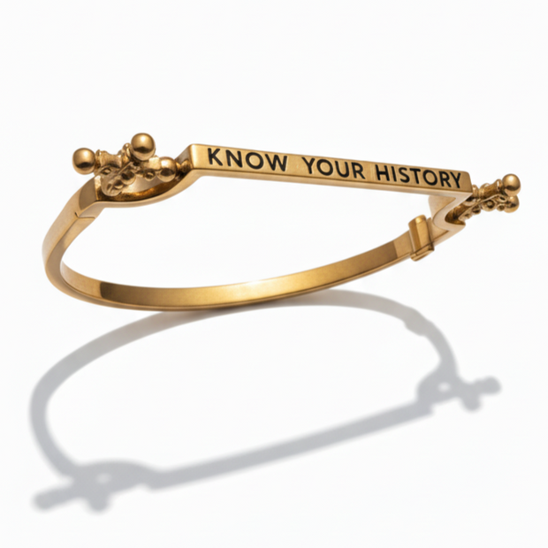 Know Your History Bracelet in Brass