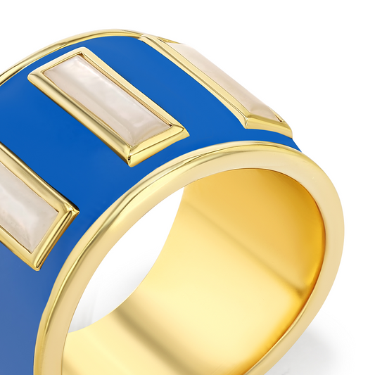 Gigi Enamel Ring | French Blue