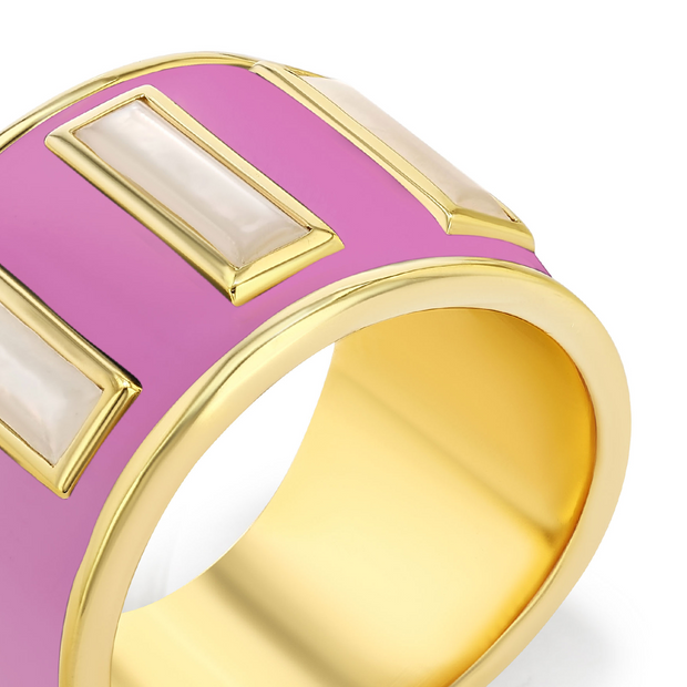 Limited Edition Gigi Enamel Ring / Pink-Purple