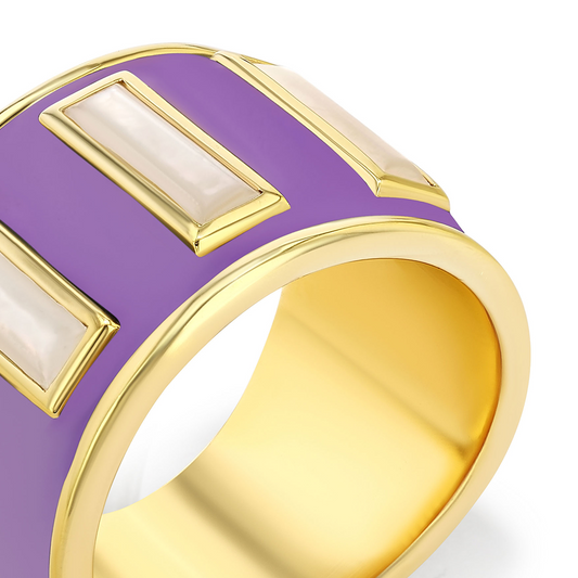 Gigi Enamel Ring | Purple Rose
