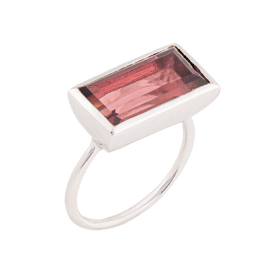 Gloria Ring | Brown Garnet, White Rhodium