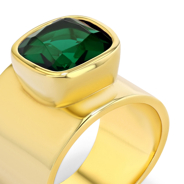 Lilly Ring in Gold Vermeil with Green Quartz
