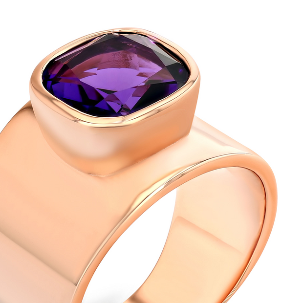 Lilly Ring in Rose Gold with Amethyst - 1 Left