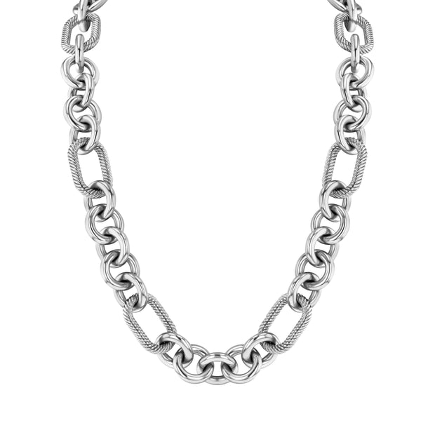 Marcella Link Chain Necklace in Rhodium