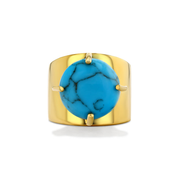 Allure Lilly Ring with Round Cut Turquoise