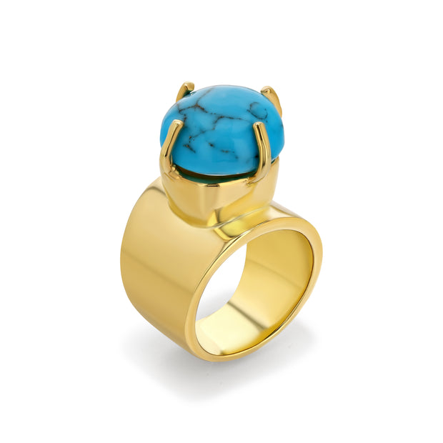 Allure Lilly Ring with Round Cut Turquoise