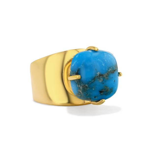 Allure Lilly Ring with Square Cut Turquoise