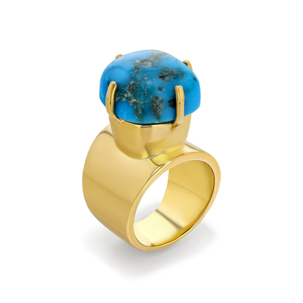 Allure Lilly Ring with Square Cut Turquoise