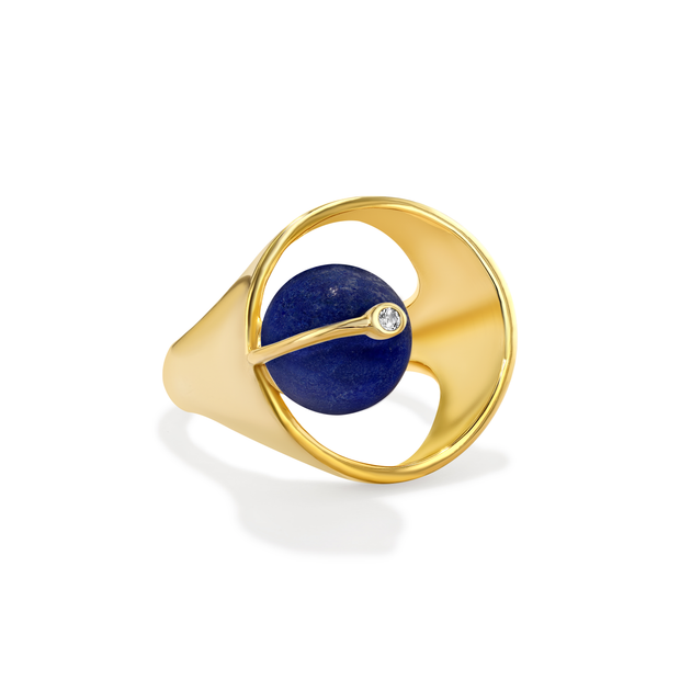 World Ring with Lapis Lazuli