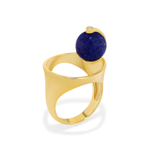 World Ring with Lapis Lazuli