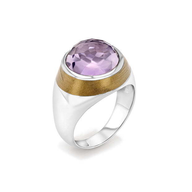 Thank You Amethyst Enamel Ring