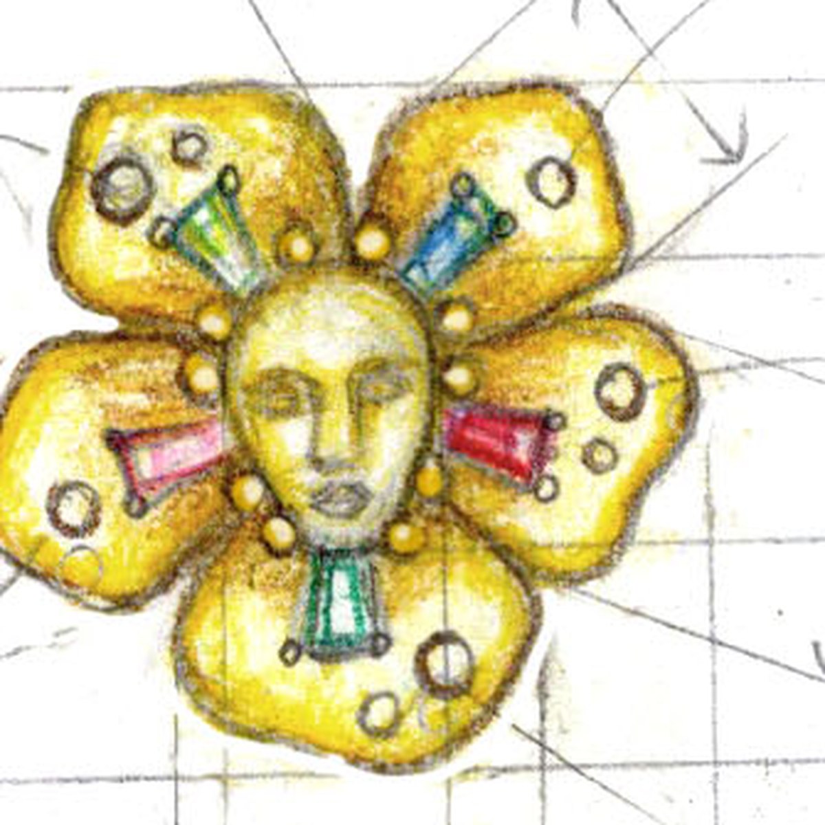 Original Adore Adorn design sketch, hand drawn by founder Sasha V