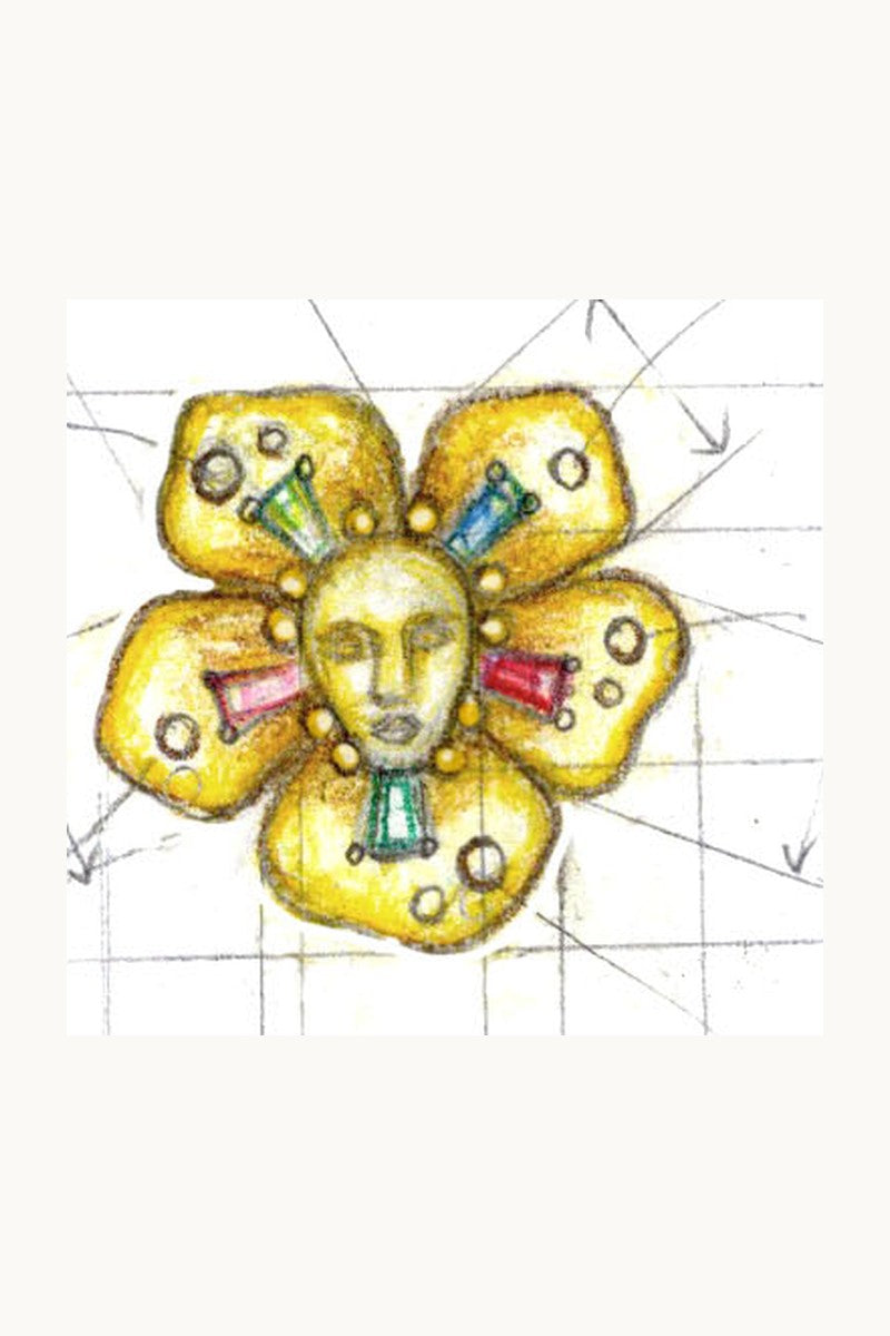 Original Adore Adorn flower ring sketch, hand drawn