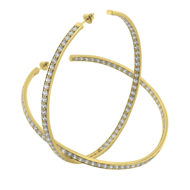 Adore Adorn Earrings 80mm Lucky Hoops in 14K Gold Plated