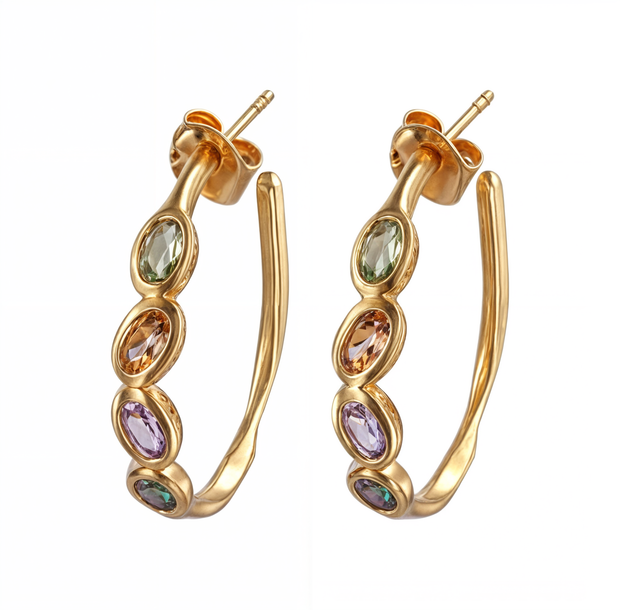 Sundazed Hoop Earrings in 14K Gold