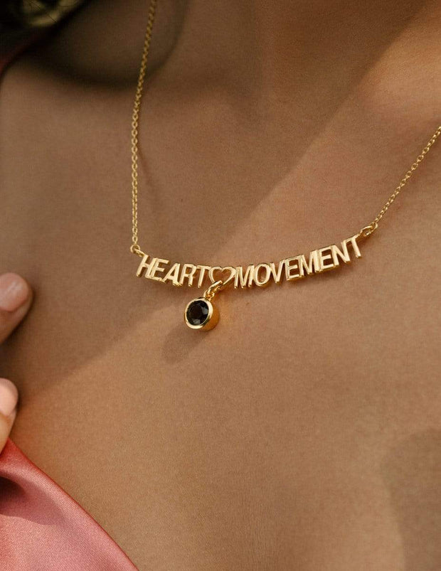 Adore Adorn Necklace Heart Movement Necklace in 14K Gold
