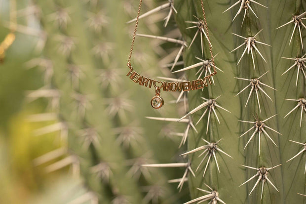 Adore Adorn Necklace Heart Movement Necklace in 14K Gold