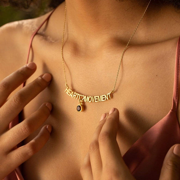 Adore Adorn Necklace Heart Movement Necklace in Matte Gold