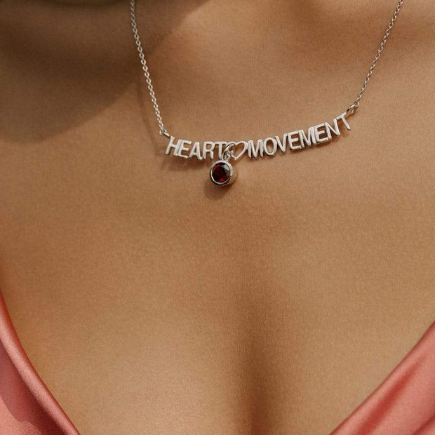 Adore Adorn Necklace Heart Movement Necklace in Silver