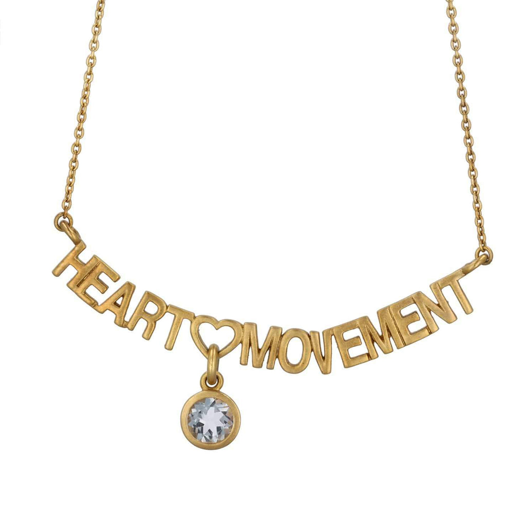 Heart Movement Necklace Quartz Matte Gold