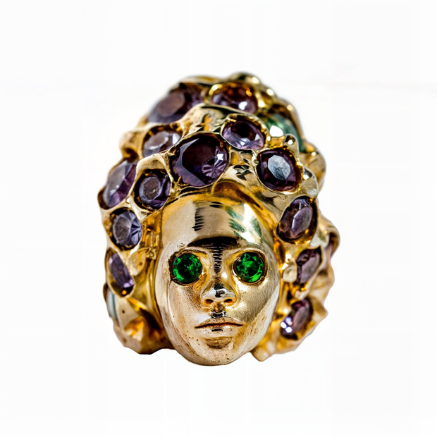 Missy Ring in Gold with Mystic Topaz & Emerald Eyes