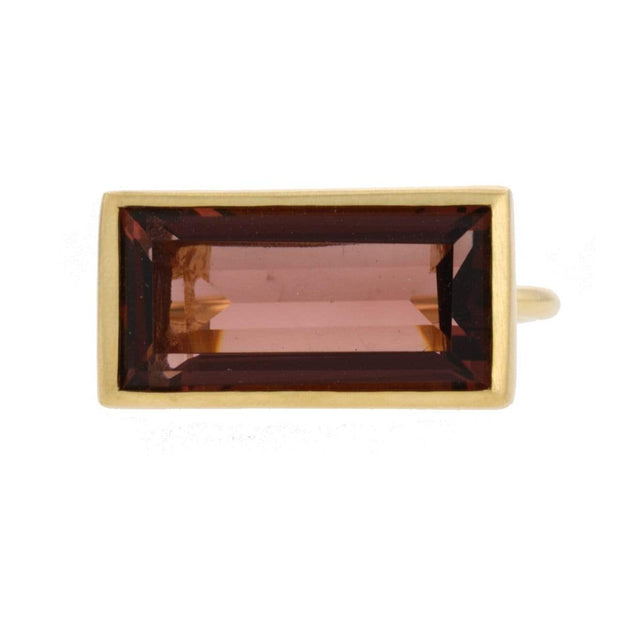 Gloria Ring in Matte Gold with Brown Garnet