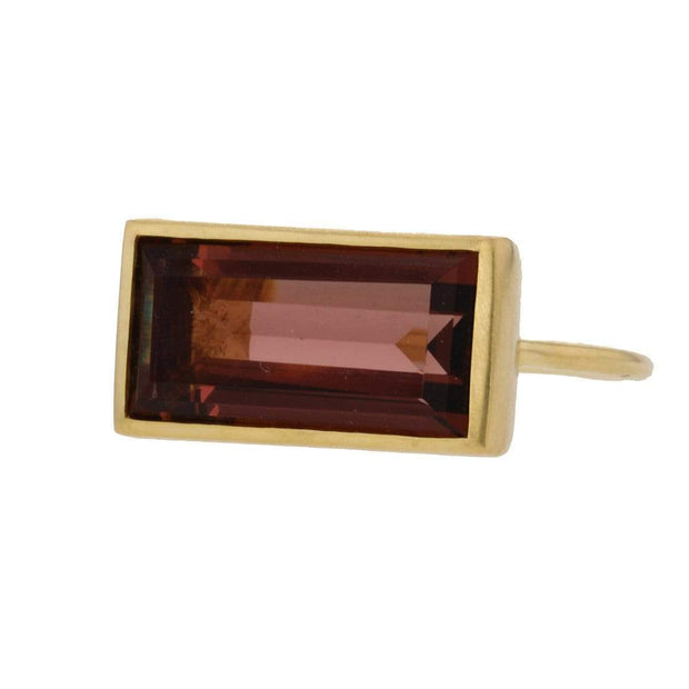 Gloria Ring in Matte Gold with Brown Garnet
