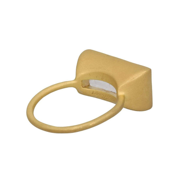 Gloria Ring in Matte Gold with Clear Quartz