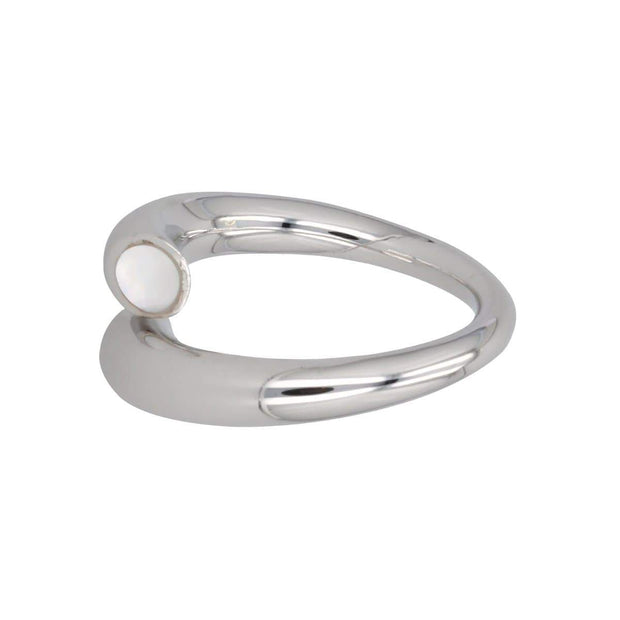 Twisted Ring in Silver with Mother Of Pearl