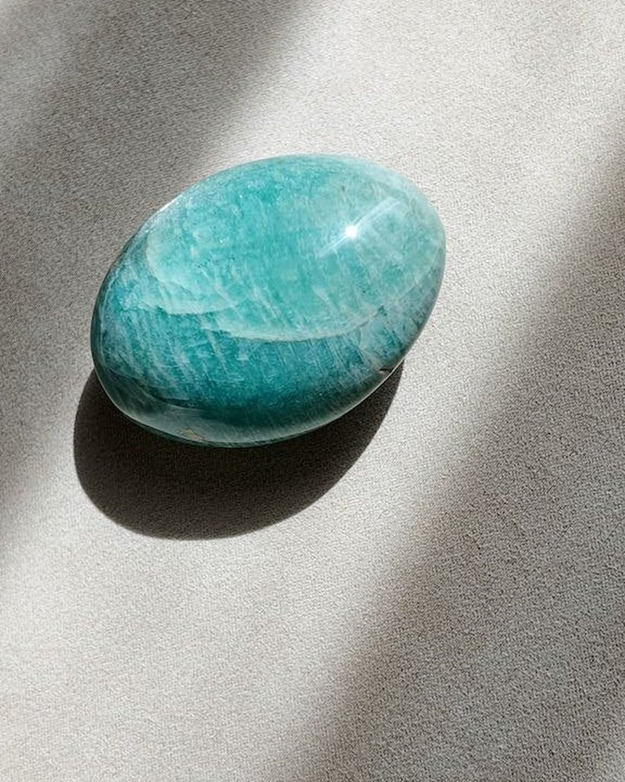 ALIGNED amazonite palm stone