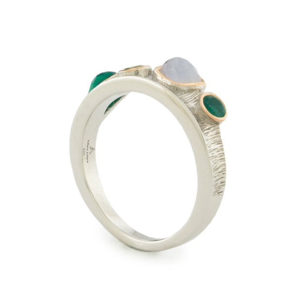 Fantasy Cocktail Ring in White Rhodium & Rose Gold