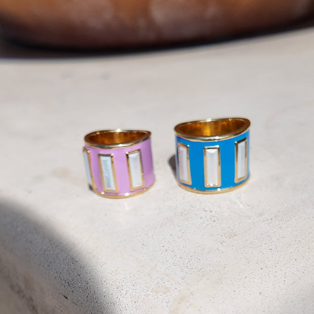 Limited Edition Gigi Enamel Ring / Pink-Purple
