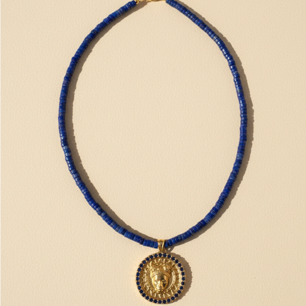 アクセサリー Rada necklace MOTHER Lapis Lazuli & Reava Coin Necklace | Adore Adorn