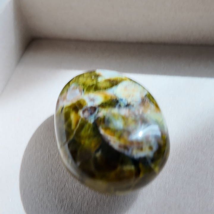 OPEN green opal, olive and moss with translucent edges