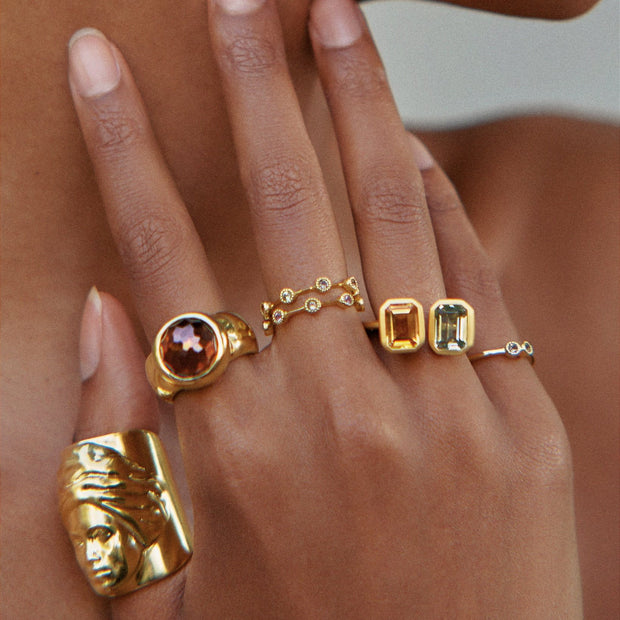 Visionary Domed Ring with Smokey Quartz in Gold