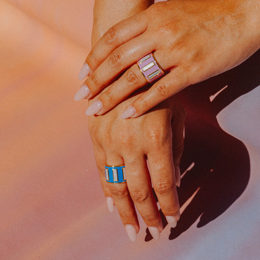 Gigi Enamel Ring | Purple Rose