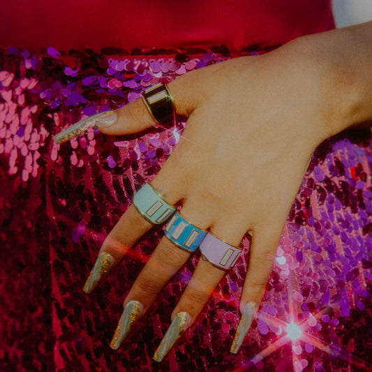 Gigi Enamel Ring | Blue Aoli