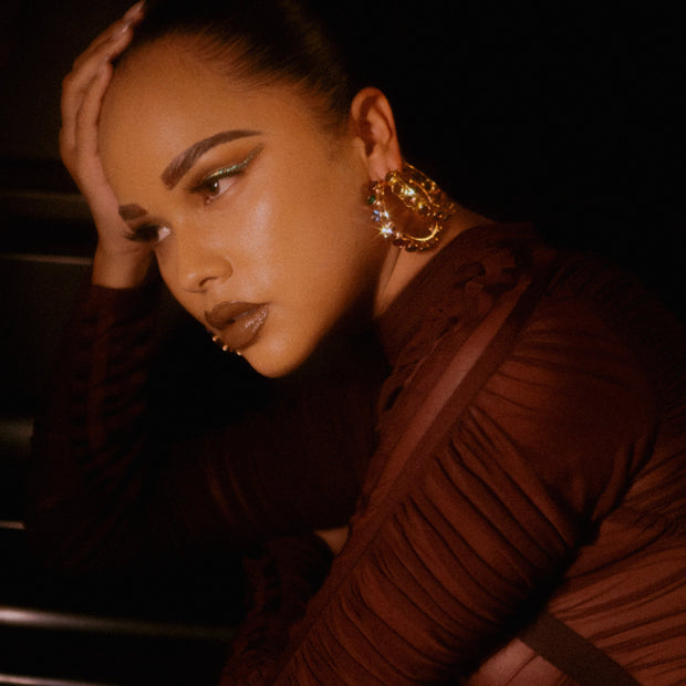 Shari Hoop Earrings in Rose Gold