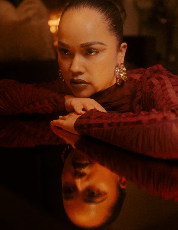 Shari Hoop Earrings in Rose Gold