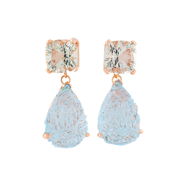 Rain Queen Earrings in Solid Rose Gold