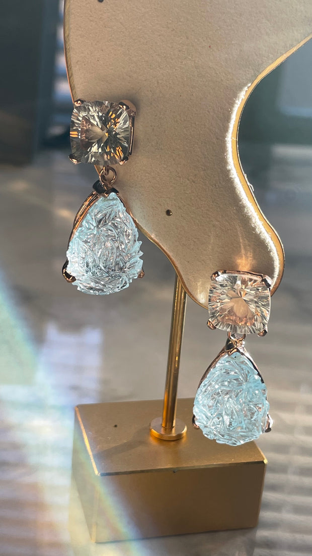 Rain Queen Earrings in Solid Rose Gold
