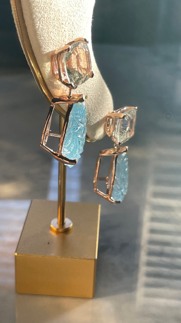 Rain Queen Earrings in Solid Rose Gold