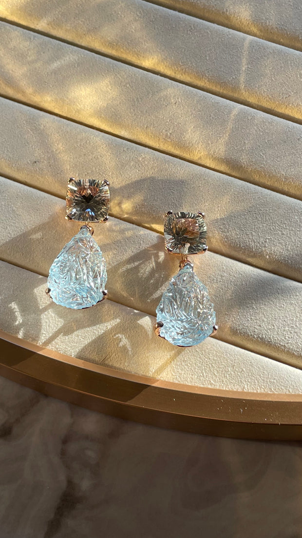 Rain Queen Earrings in Solid Rose Gold