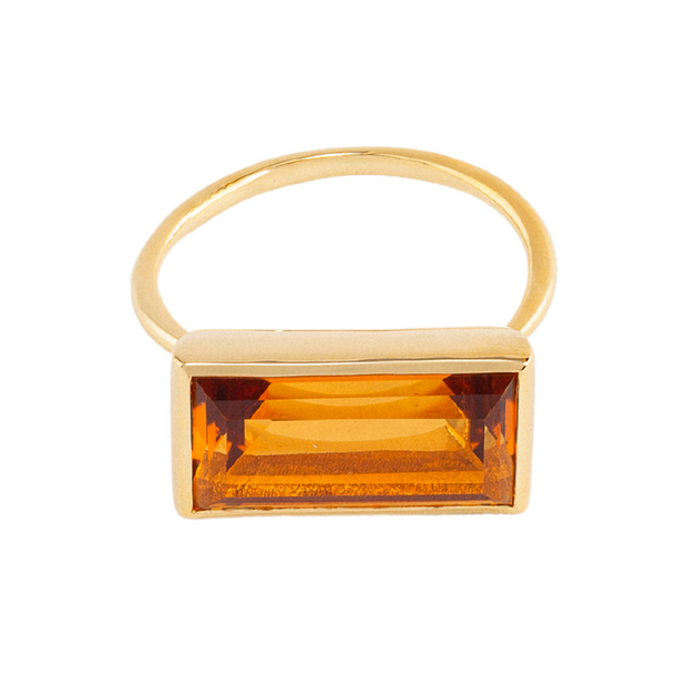 Gloria Ring in Polished Gold with Citrine