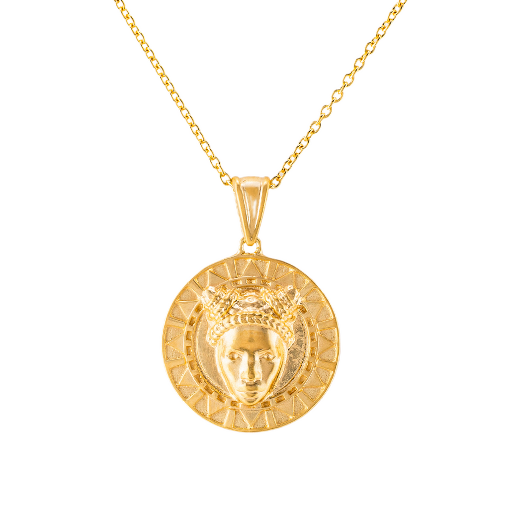 Reava Coin Necklace in 14K Gold