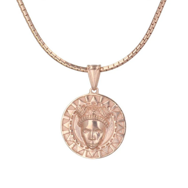 Reava Coin Necklace in Rose Gold