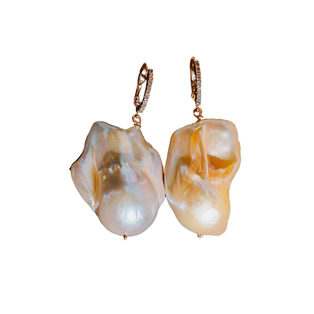 Milan Gold Small Baroque Earring in Rose Gold