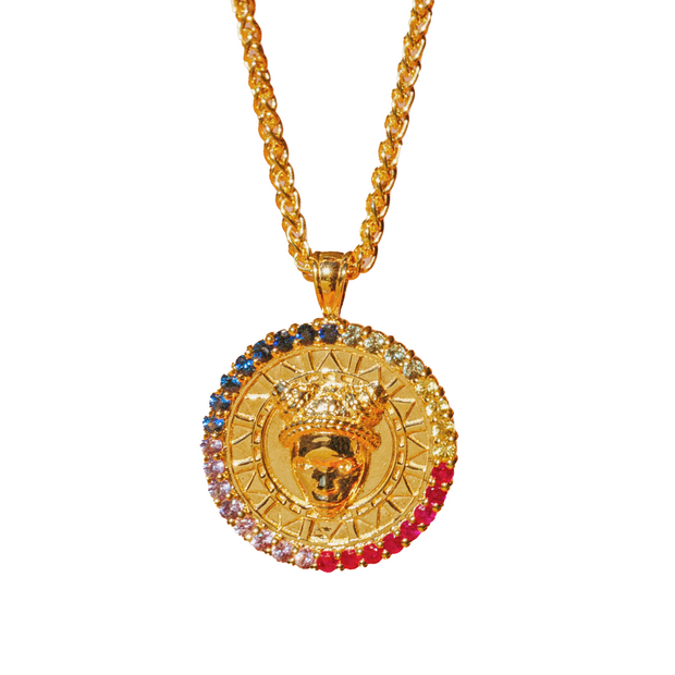 Reava Coin Necklace with Natural Ombre Sapphires